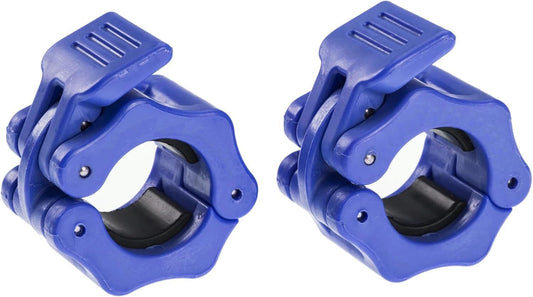 1 Inch Barbell Clamps - Quick Release Pair of Locking 1'' Diameter Standard Bar Weight Plates Collar Clips for Workout Weightlifting Fitness Training Bodybuilding (Blue)
