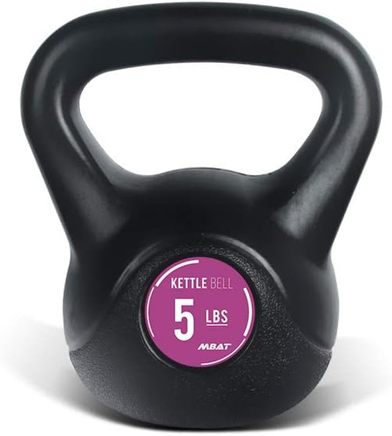 Black PE Kettlebell with Anti-Slip Handle for Home Gym Fitness Exercise Weight, Available: 5, 10, 15, 20 LBS