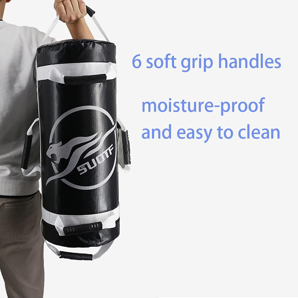 Workout Sandbag for Fitness Training Heavy Duty Sand Bags with Handle Weightlifting Sandbag Weight Bags Adjustable (New Red, L)