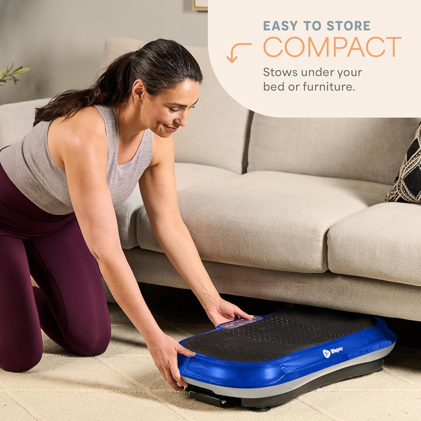 Waver Vibration Plate Exercise Machine for Lymphatic Drainage, Muscle Activation, Full-Body Workout Vibrating Platform with Loop Bands, Fitness Equipment for Strength Toning & Fat Loss