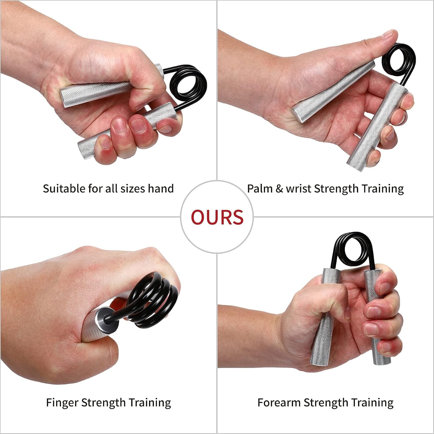 Iron Hand Grip Strengther Trainer with Finger Tension Trainer, Designed for Officer Hand Training