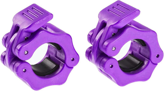 Standard Barbell Collar - Quick Release Locking Barbells - 1'' Weight Bar Clamp - Holder Plates Grip Bars (Purple)